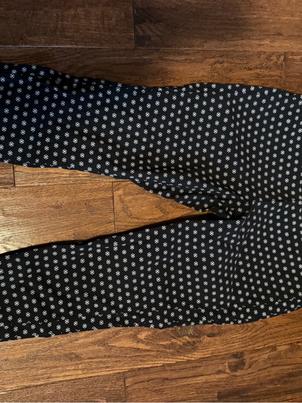 New York & Company Black Pants with White Geo Motif